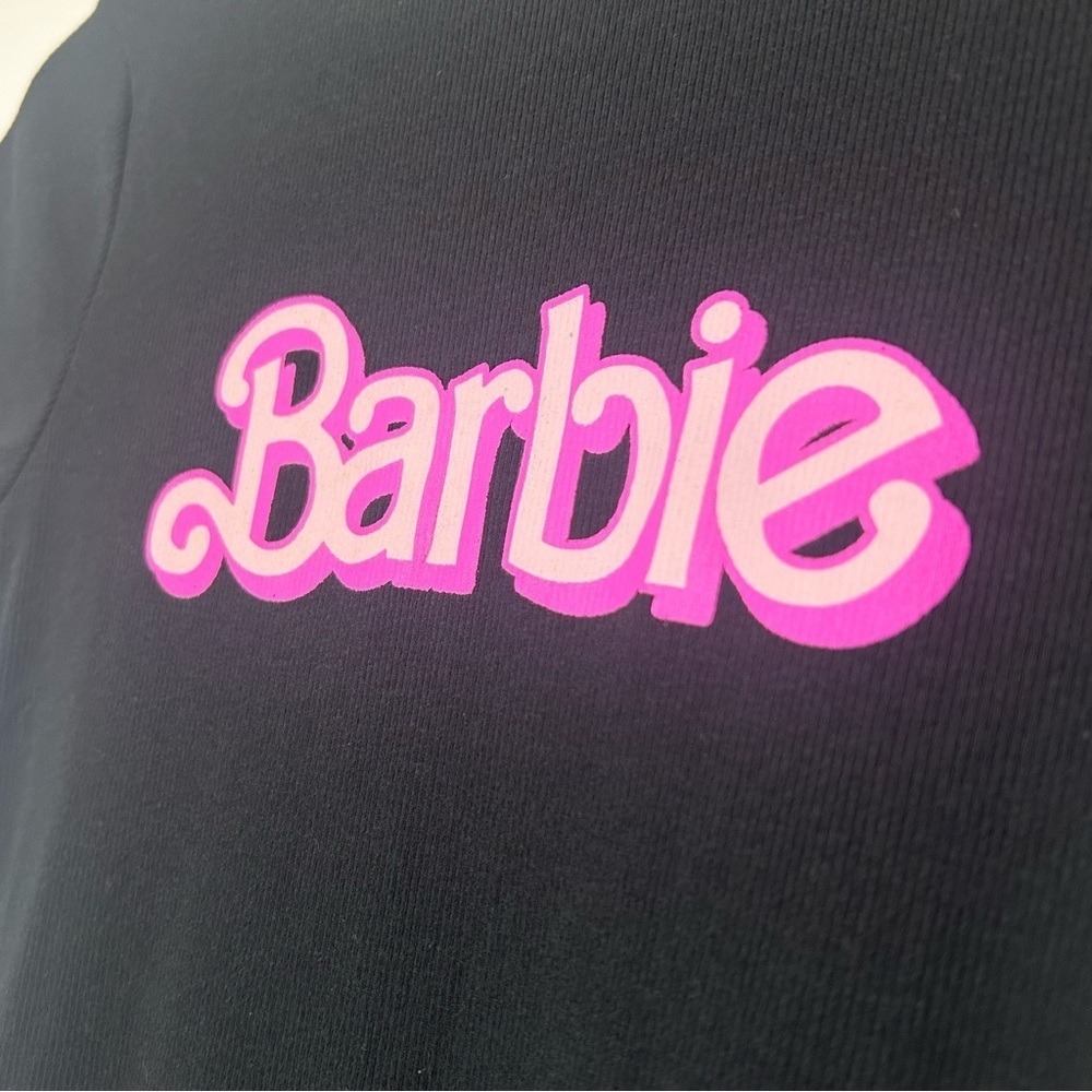 Barbie Girls Short Sleeve Ribbed Logo Casual Dress - Picture 5 of 7